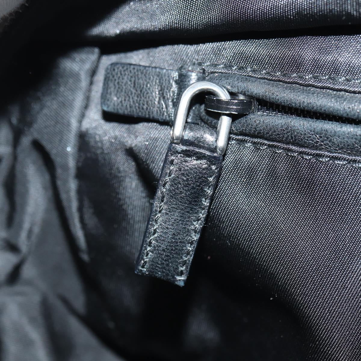 PRADA Hand Bag Nylon Black Silver Auth ki6652SM
