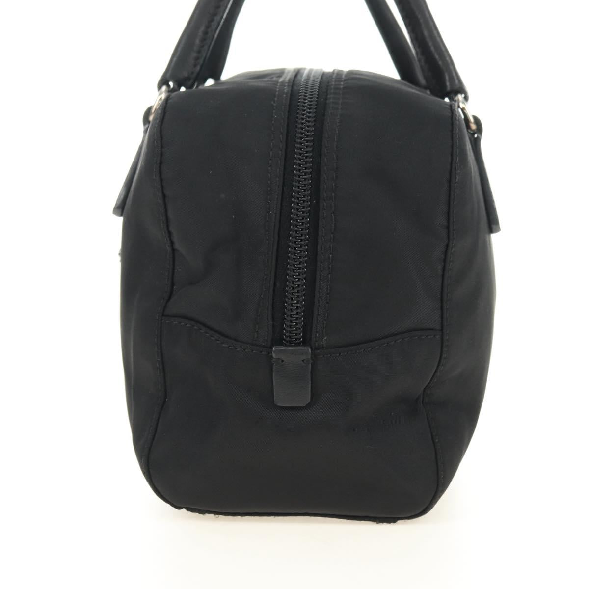 PRADA Hand Bag Nylon Black Silver Auth ki6652SM