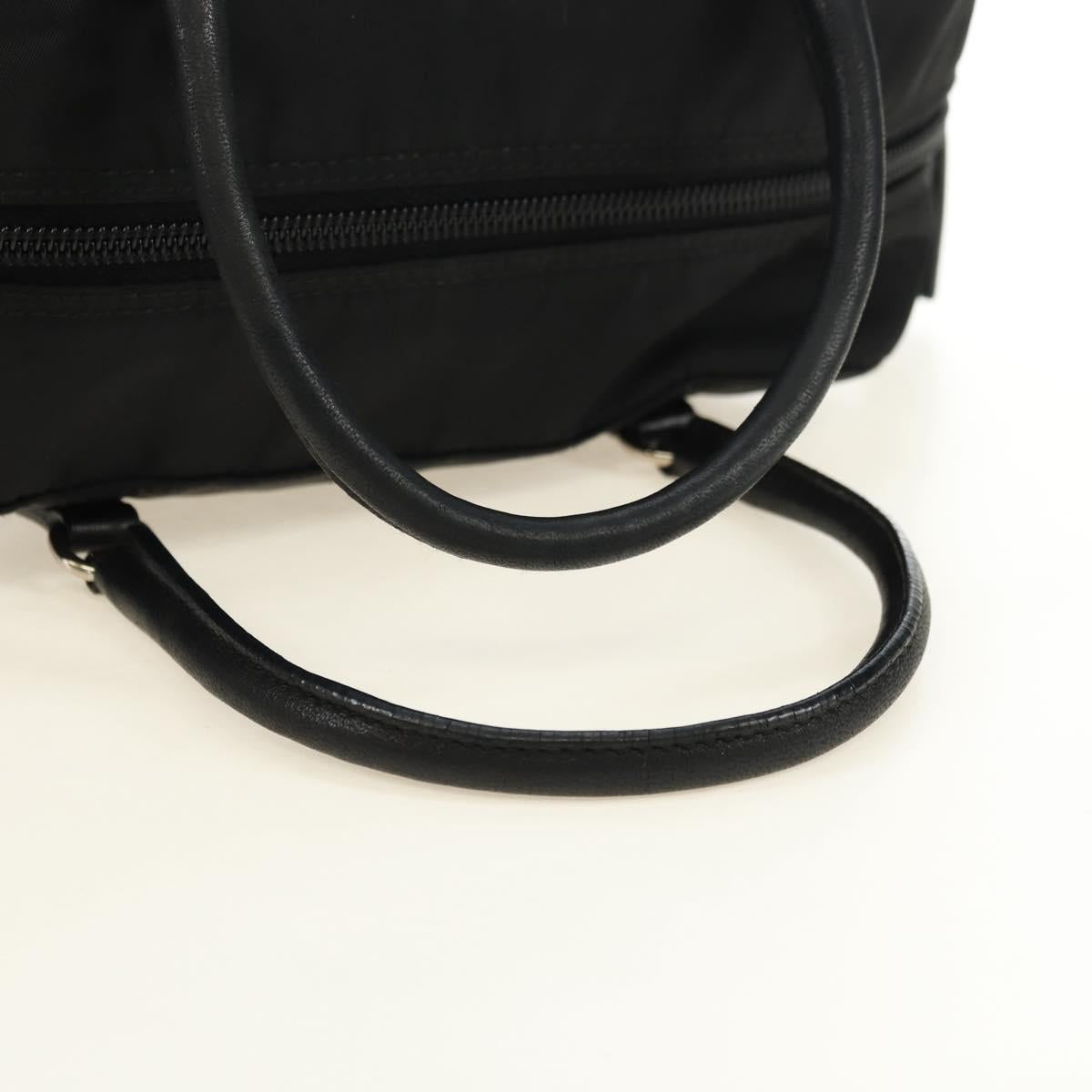PRADA Hand Bag Nylon Black Silver Auth ki6652SM
