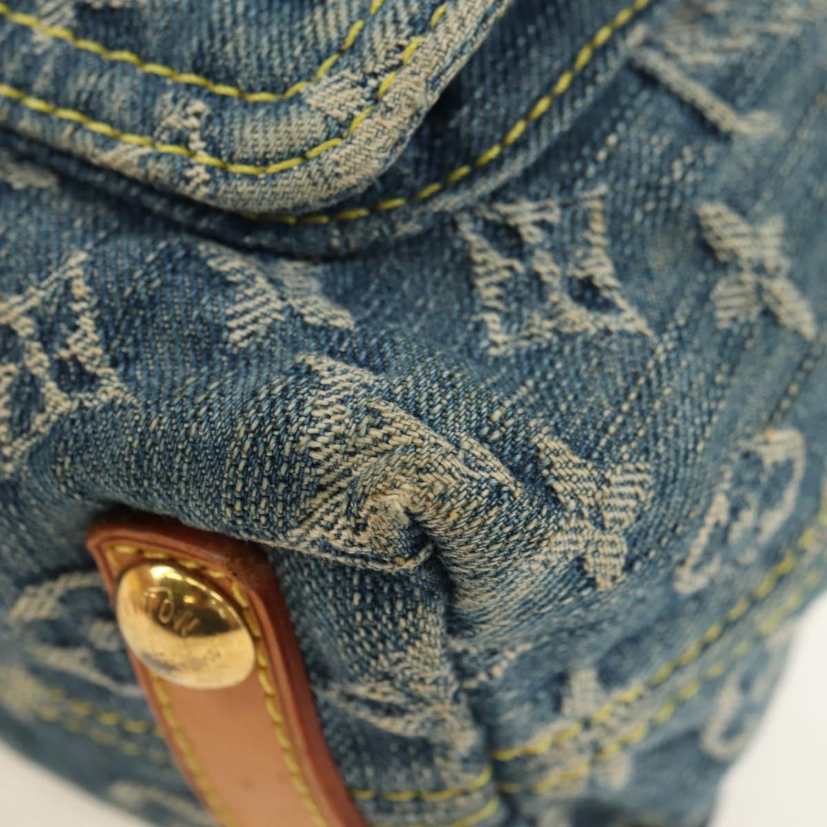 LOUIS VUITTON Monogram Denim Buggy PM Shoulder Bag Blue M95049 LV Auth ki6653V