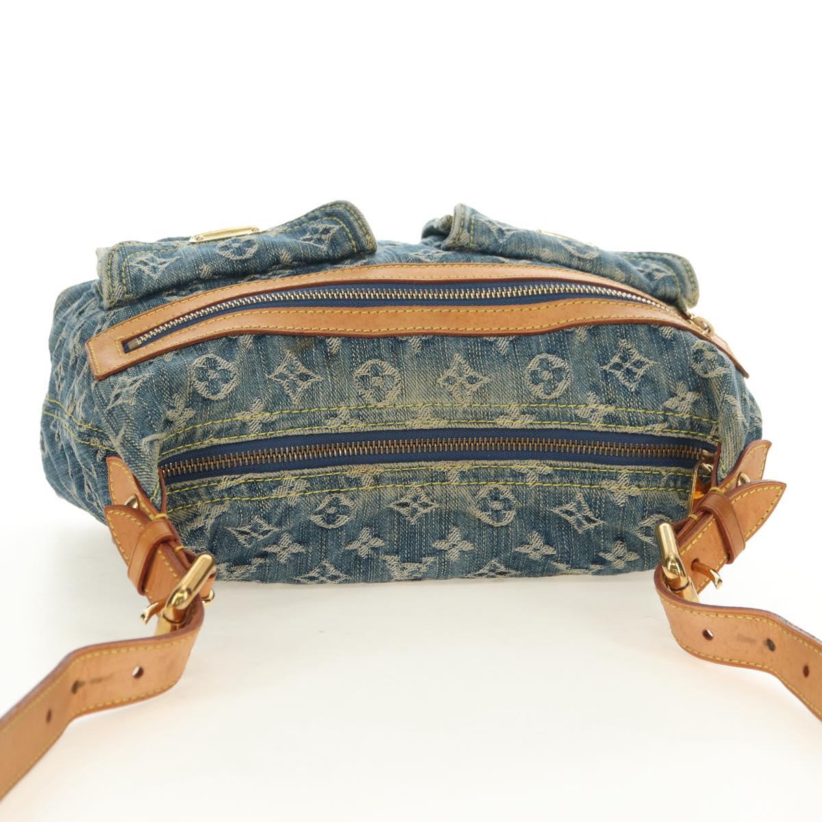 LOUIS VUITTON Monogram Denim Buggy PM Shoulder Bag Blue M95049 LV Auth ki6653V