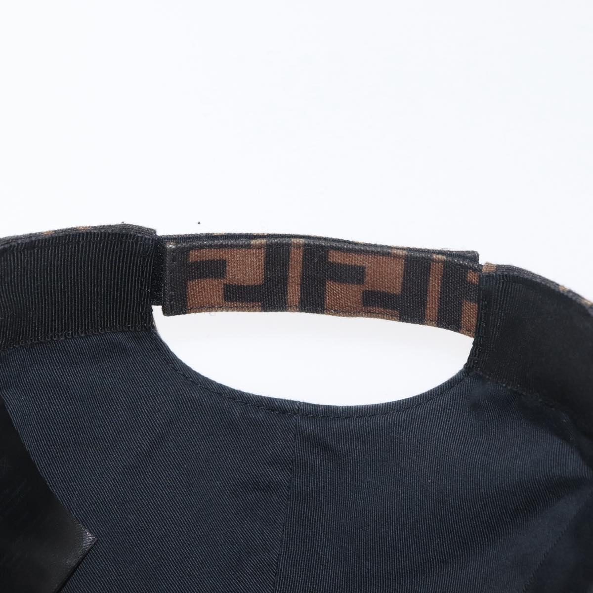 FENDI Zucca Canvas Baseball Cap Black Brown Auth ki6656A
