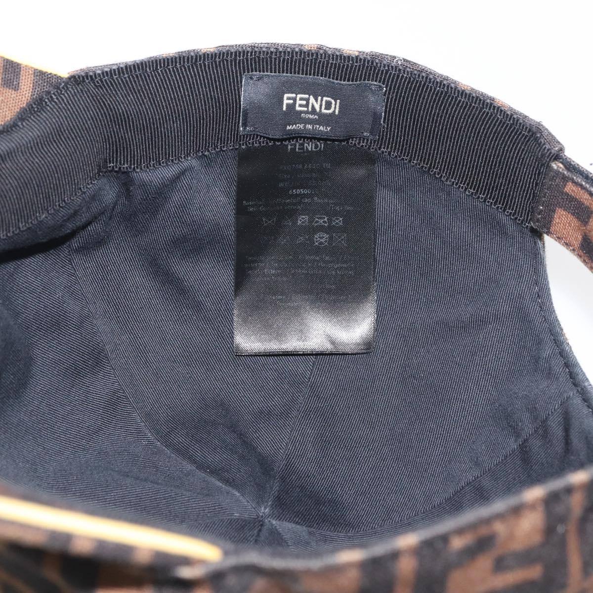 FENDI Zucca Canvas Baseball Cap Black Brown Auth ki6656A