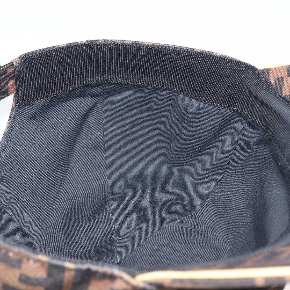 FENDI Zucca Canvas Baseball Cap Black Brown Auth ki6656A
