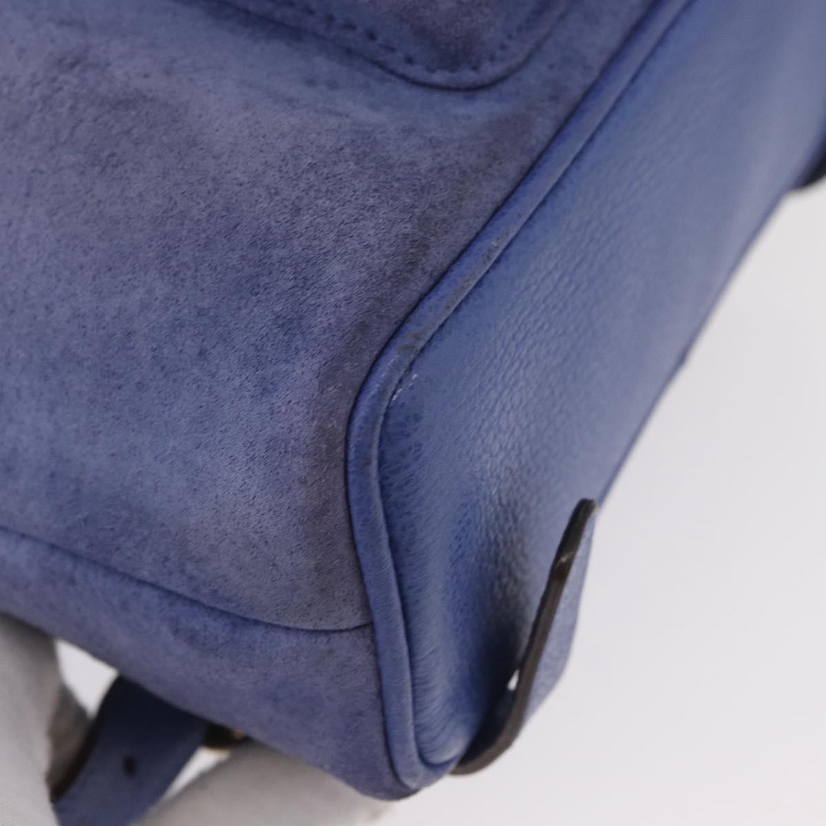 GUCCI Bamboo Backpack Suede Blue 003 8030 3444 Auth ki6661A