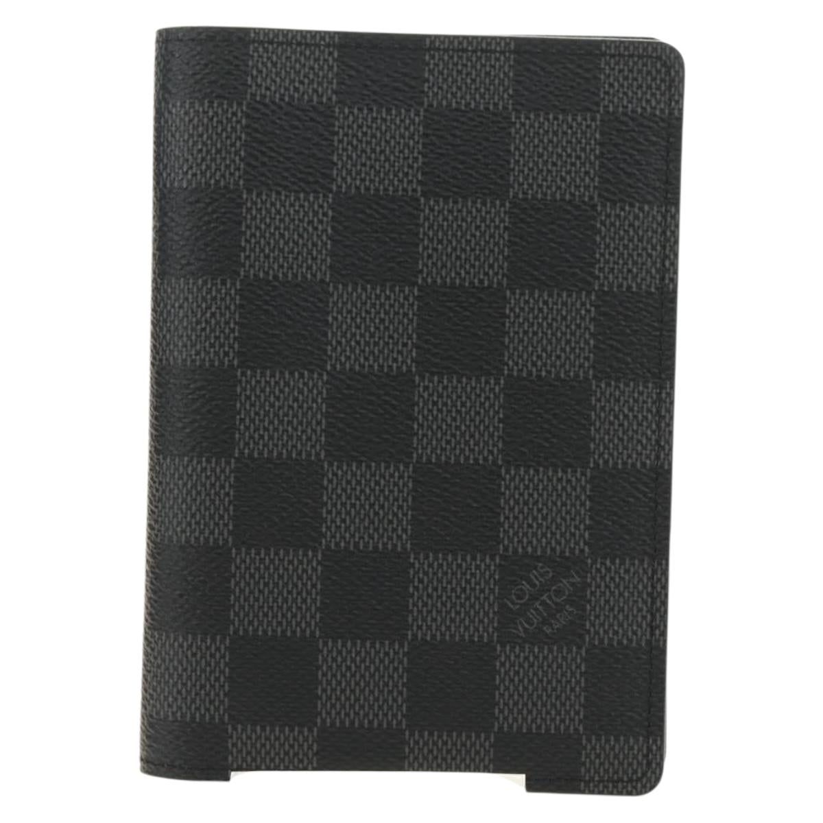 LOUIS VUITTON Damier Graphite Couverture Passport Case N64411 LV Auth ki6663M