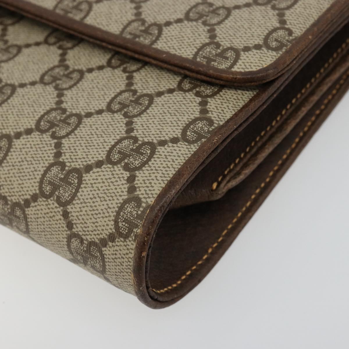 GUCCI GG Supreme Shoulder Bag PVC Beige Gold 904 02 050 Auth ki6668