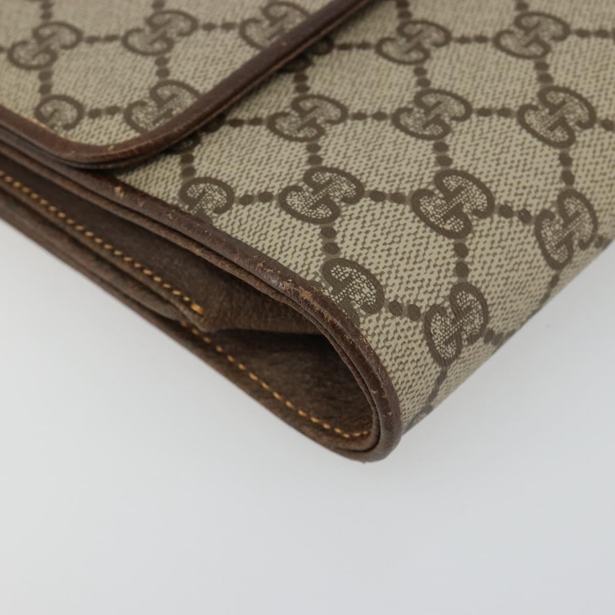 GUCCI GG Supreme Shoulder Bag PVC Beige Gold 904 02 050 Auth ki6668