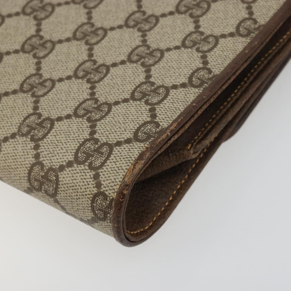 GUCCI GG Supreme Shoulder Bag PVC Beige Gold 904 02 050 Auth ki6668