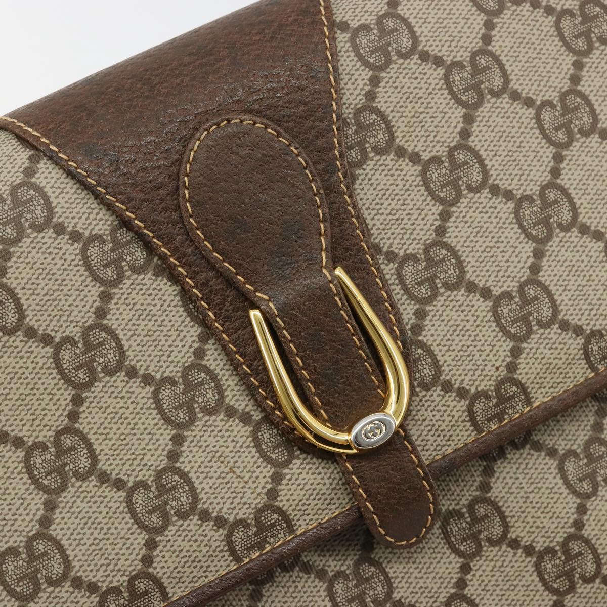 GUCCI GG Supreme Shoulder Bag PVC Beige Gold 904 02 050 Auth ki6668