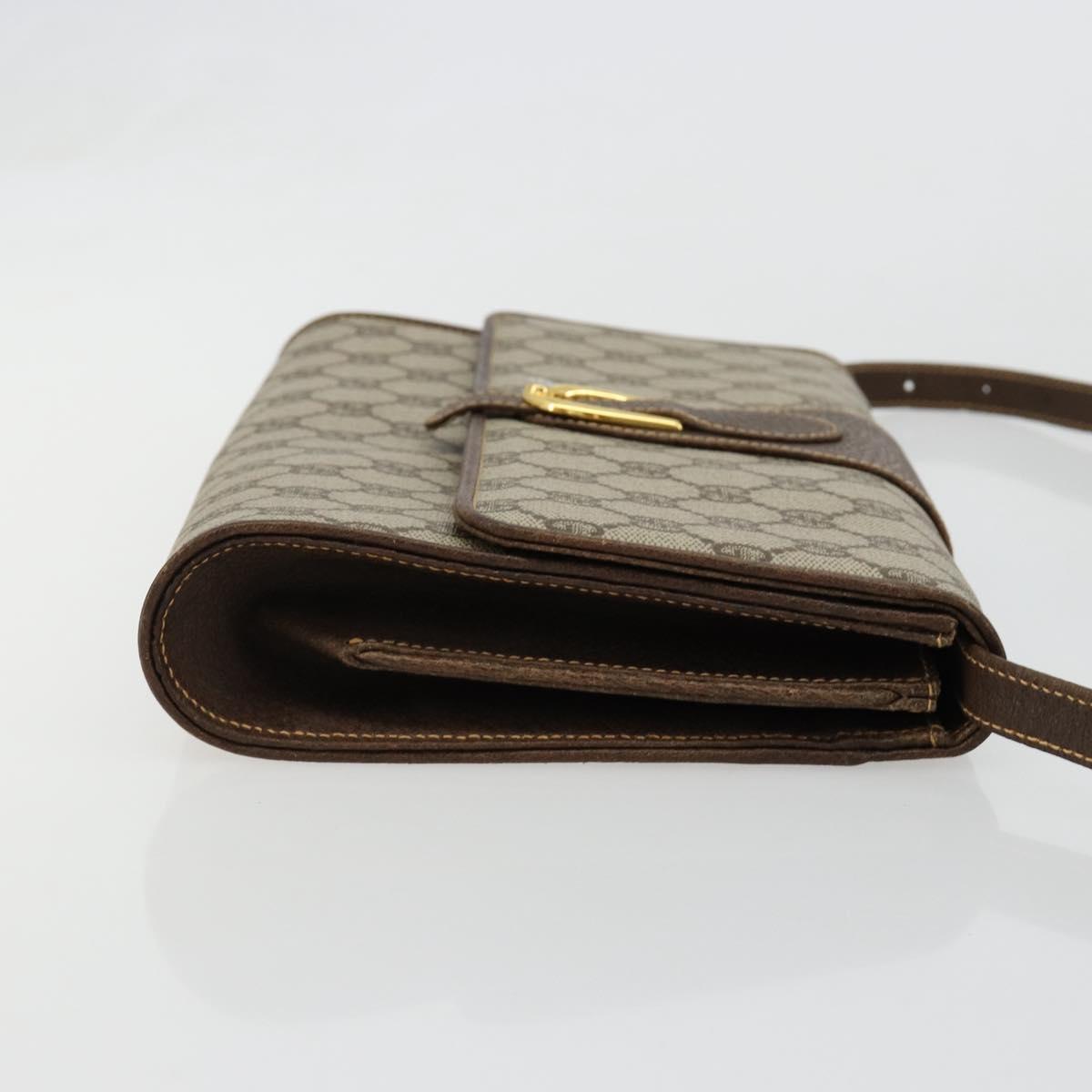 GUCCI GG Supreme Shoulder Bag PVC Beige Gold 904 02 050 Auth ki6668