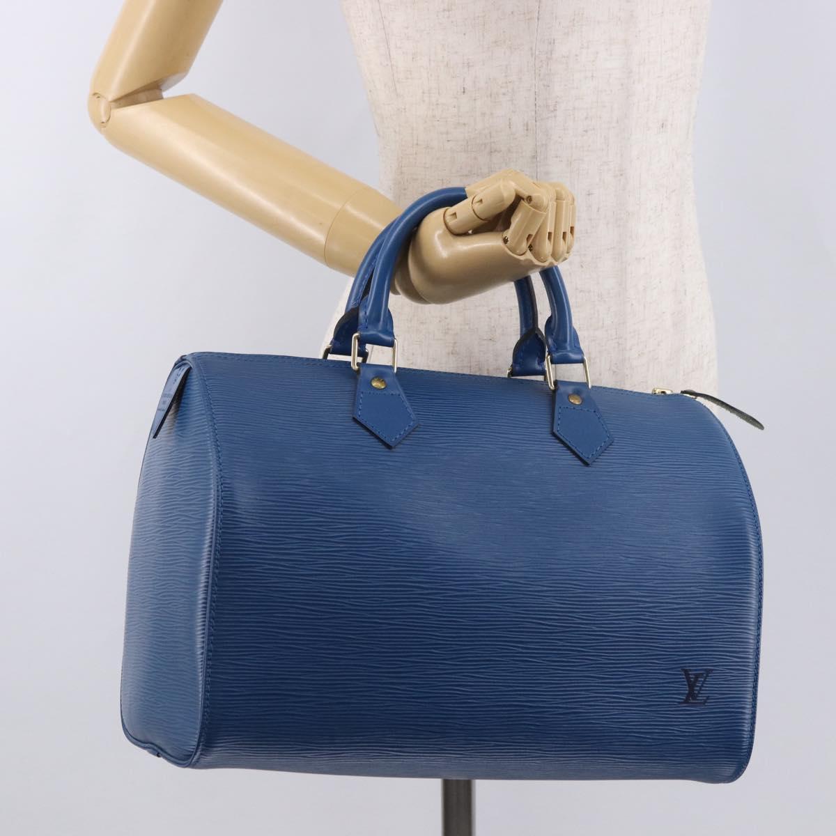 LOUIS VUITTON Epi Speedy 30 Hand Bag Toledo Blue M43005 LV Auth ki6670V