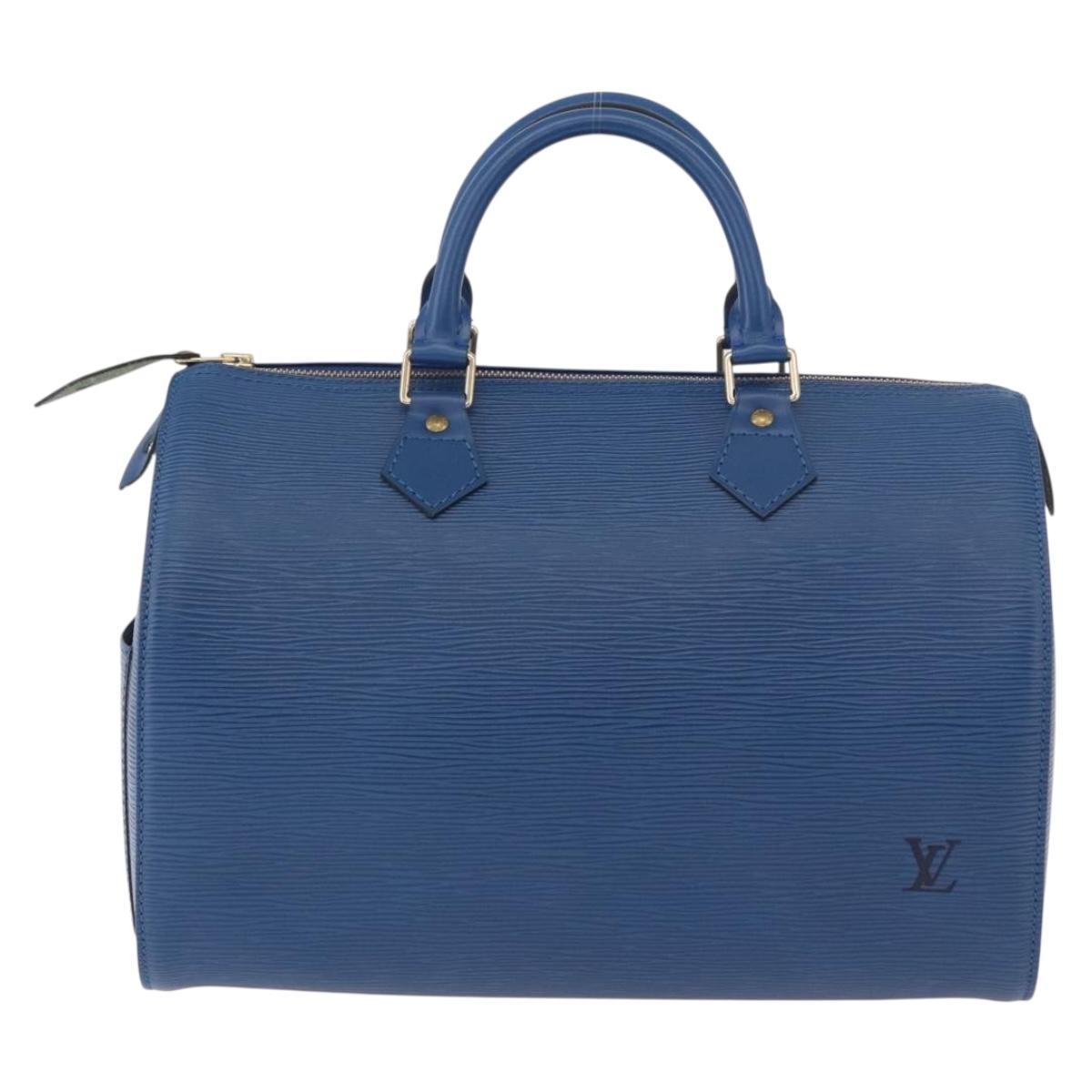 LOUIS VUITTON Epi Speedy 30 Hand Bag Toledo Blue M43005 LV Auth ki6670V