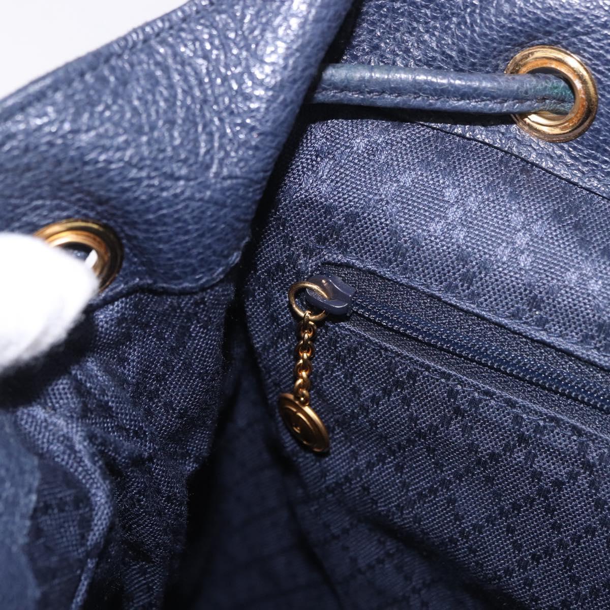 GUCCI Bamboo Backpack Suede Navy Gold 003 2058 0016 Auth ki6672A