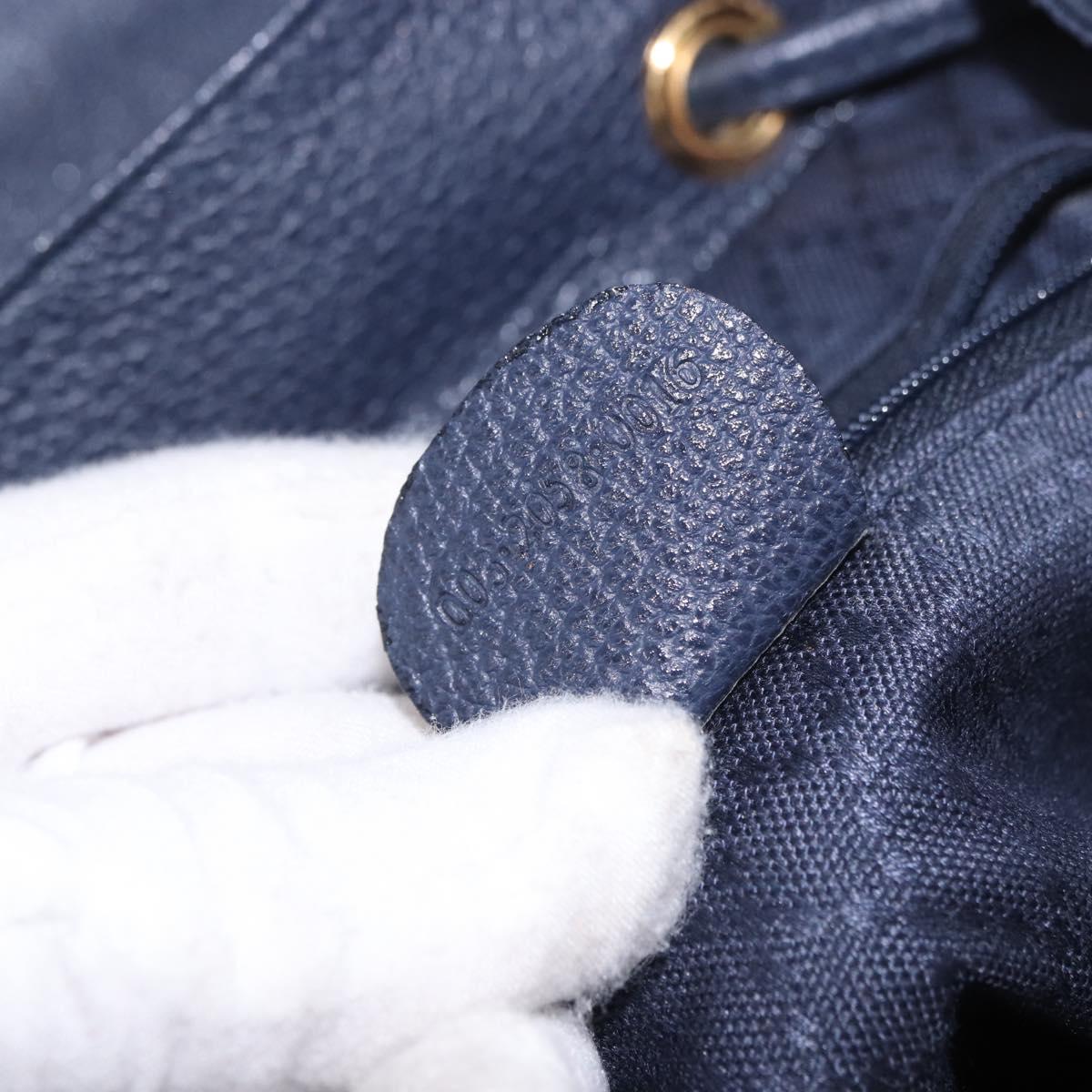GUCCI Bamboo Backpack Suede Navy Gold 003 2058 0016 Auth ki6672A