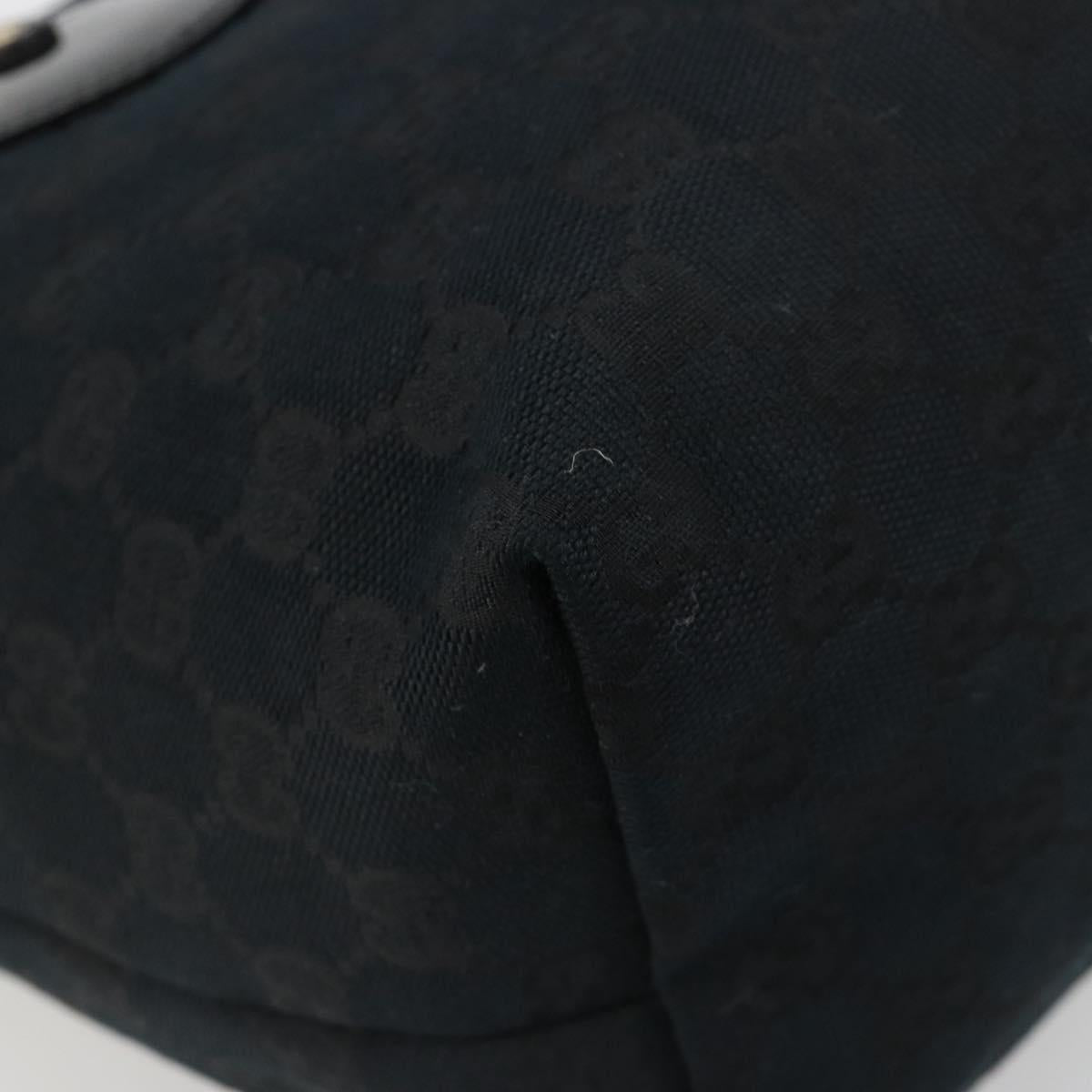 GUCCI GG Canvas Tote Bag Black Gold 211976 Auth ki6677A