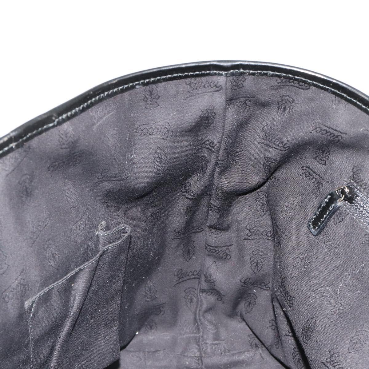 GUCCI GG Canvas Tote Bag Black Gold 211976 Auth ki6677A