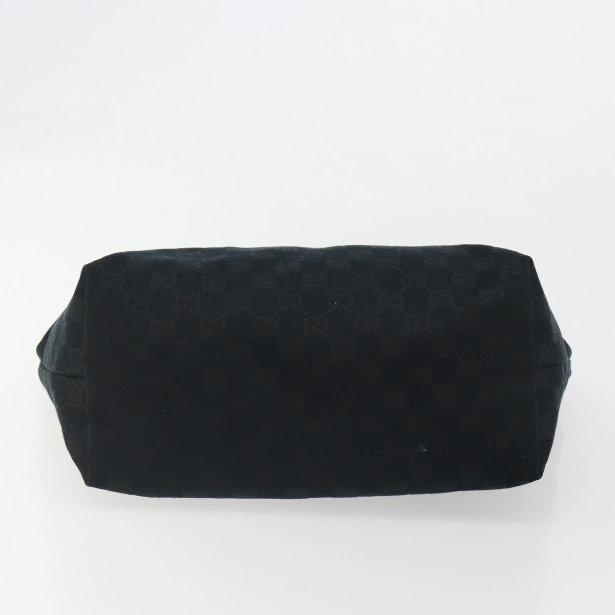 GUCCI GG Canvas Tote Bag Black Gold 211976 Auth ki6677A