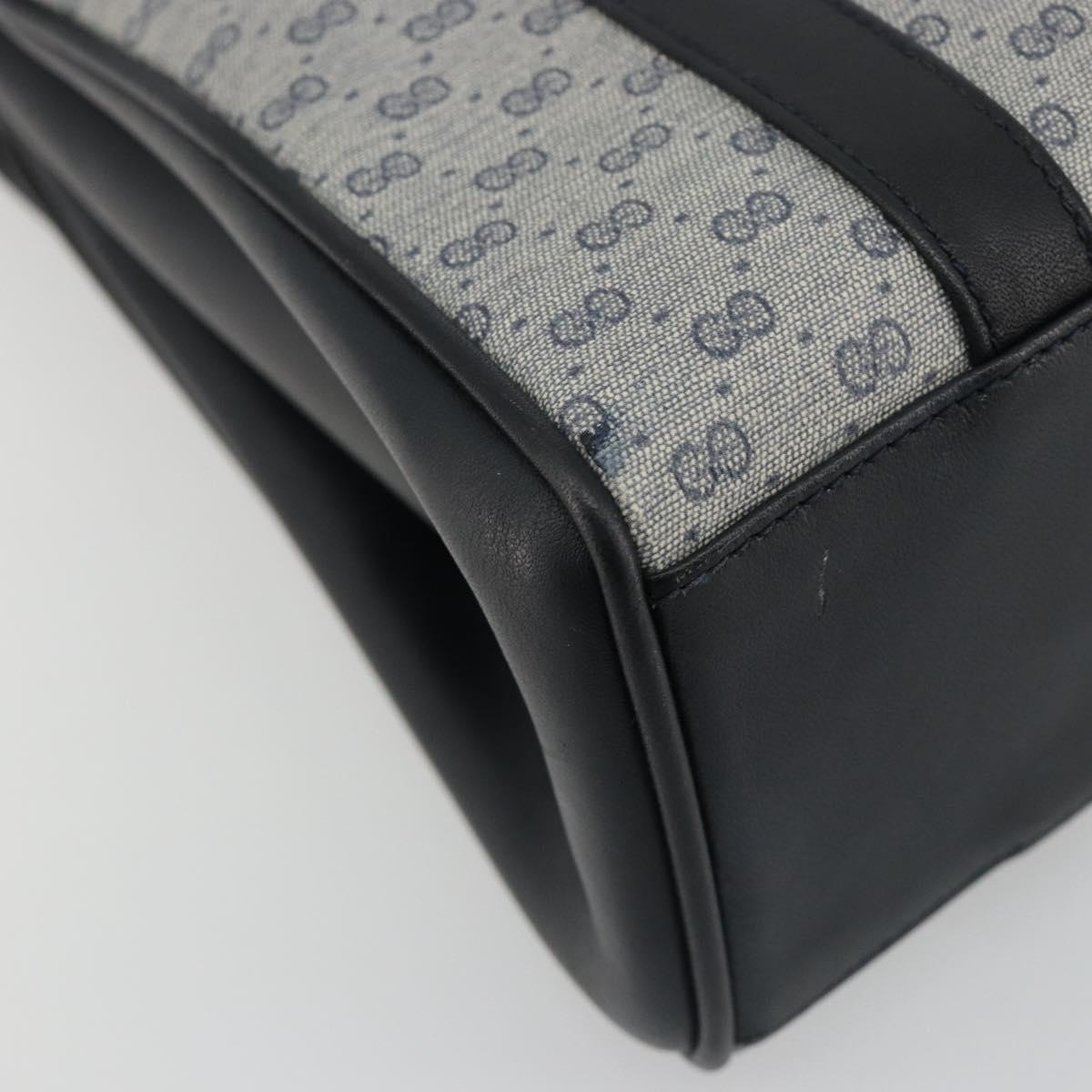 GUCCI Micro GG Supreme Hand Bag PVC Navy Gold 000 46 4857 Auth ki6678A