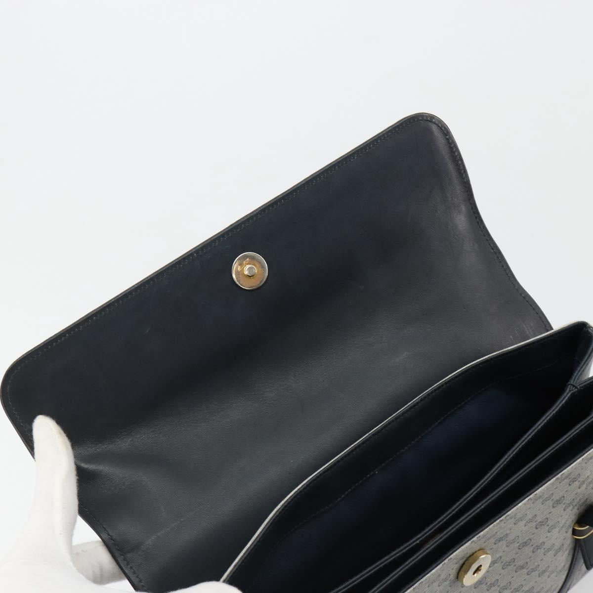 GUCCI Micro GG Supreme Hand Bag PVC Navy Gold 000 46 4857 Auth ki6678A