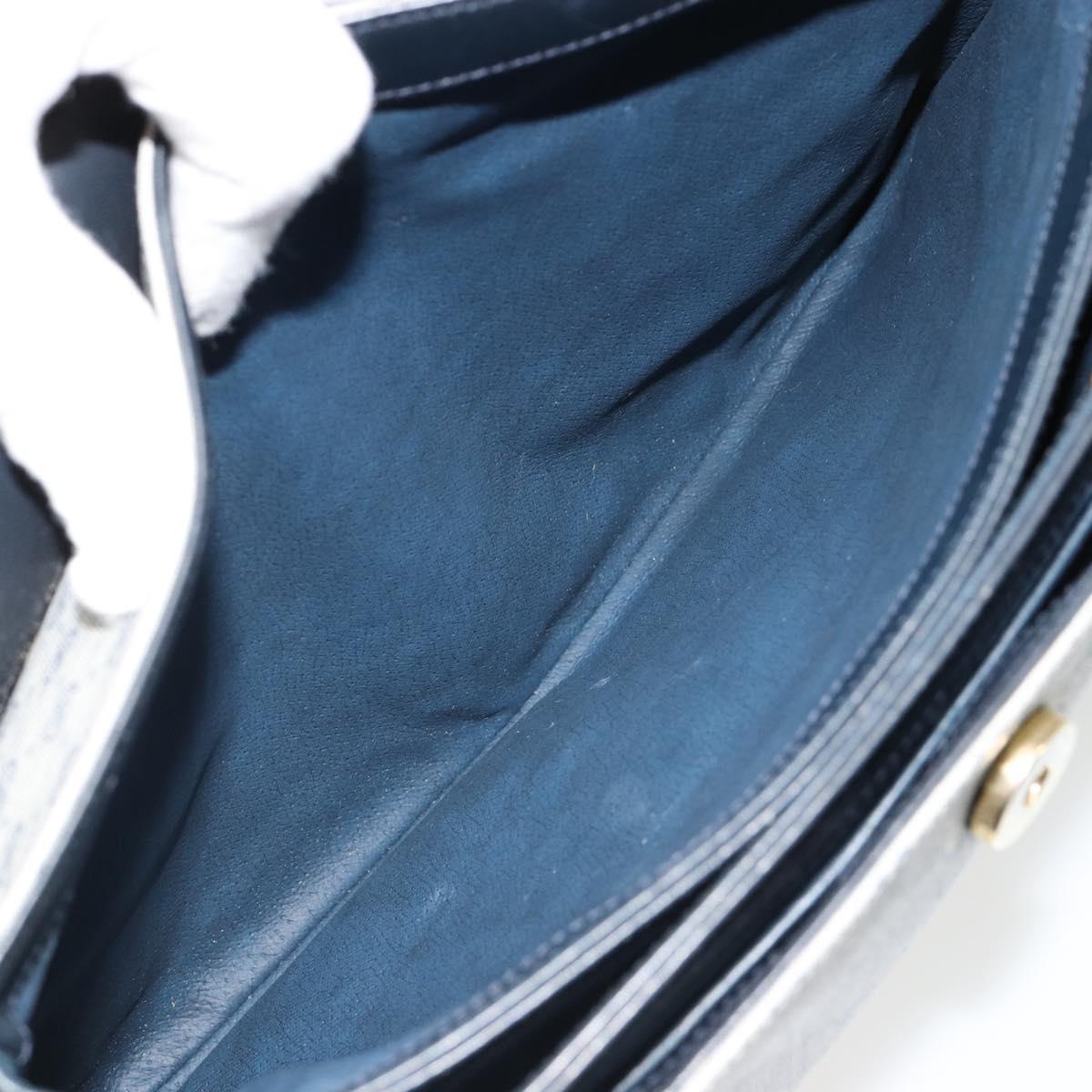 GUCCI Micro GG Supreme Hand Bag PVC Navy Gold 000 46 4857 Auth ki6678A