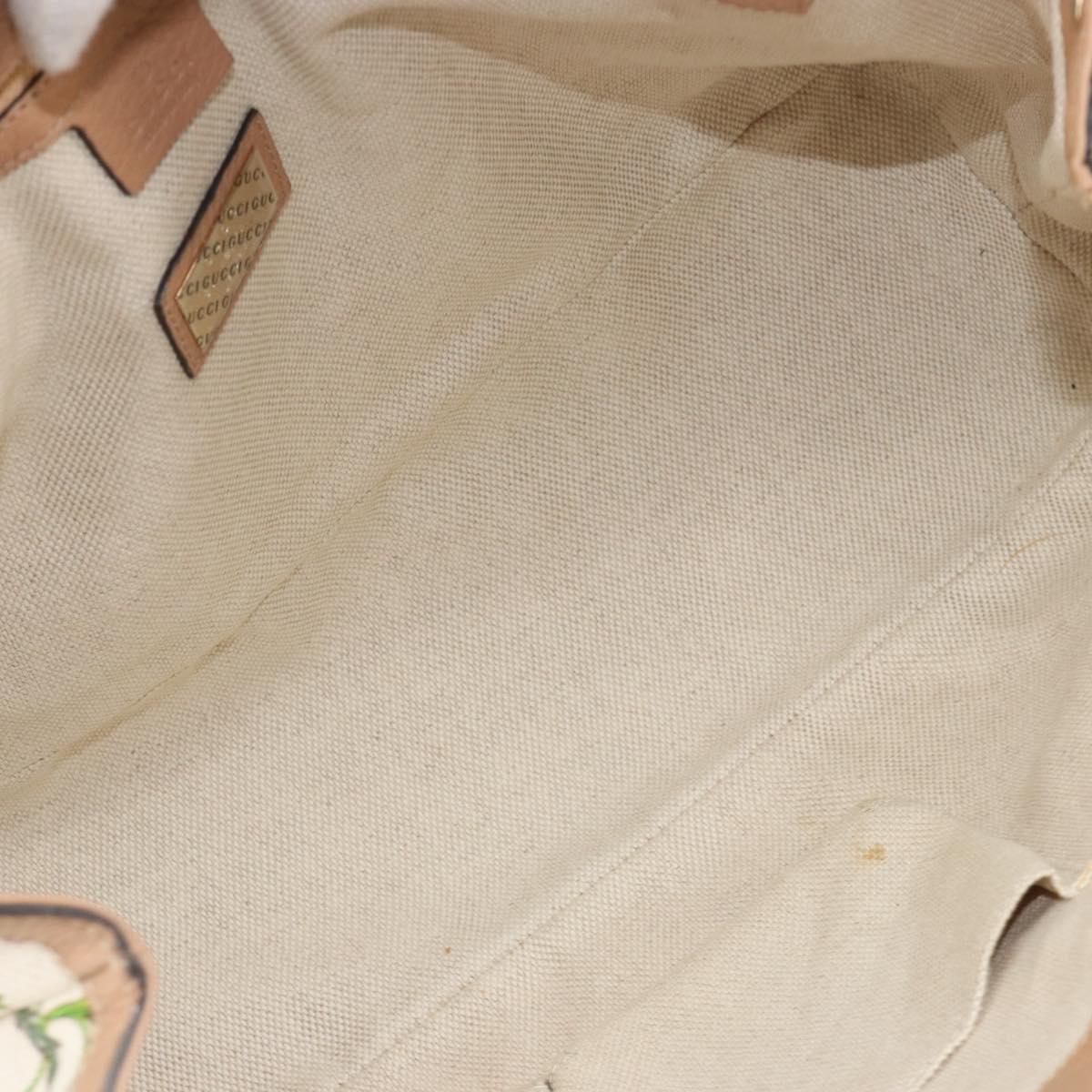 GUCCI Flora Tote Bag Canvas Beige Gold 358470 Auth ki6680V