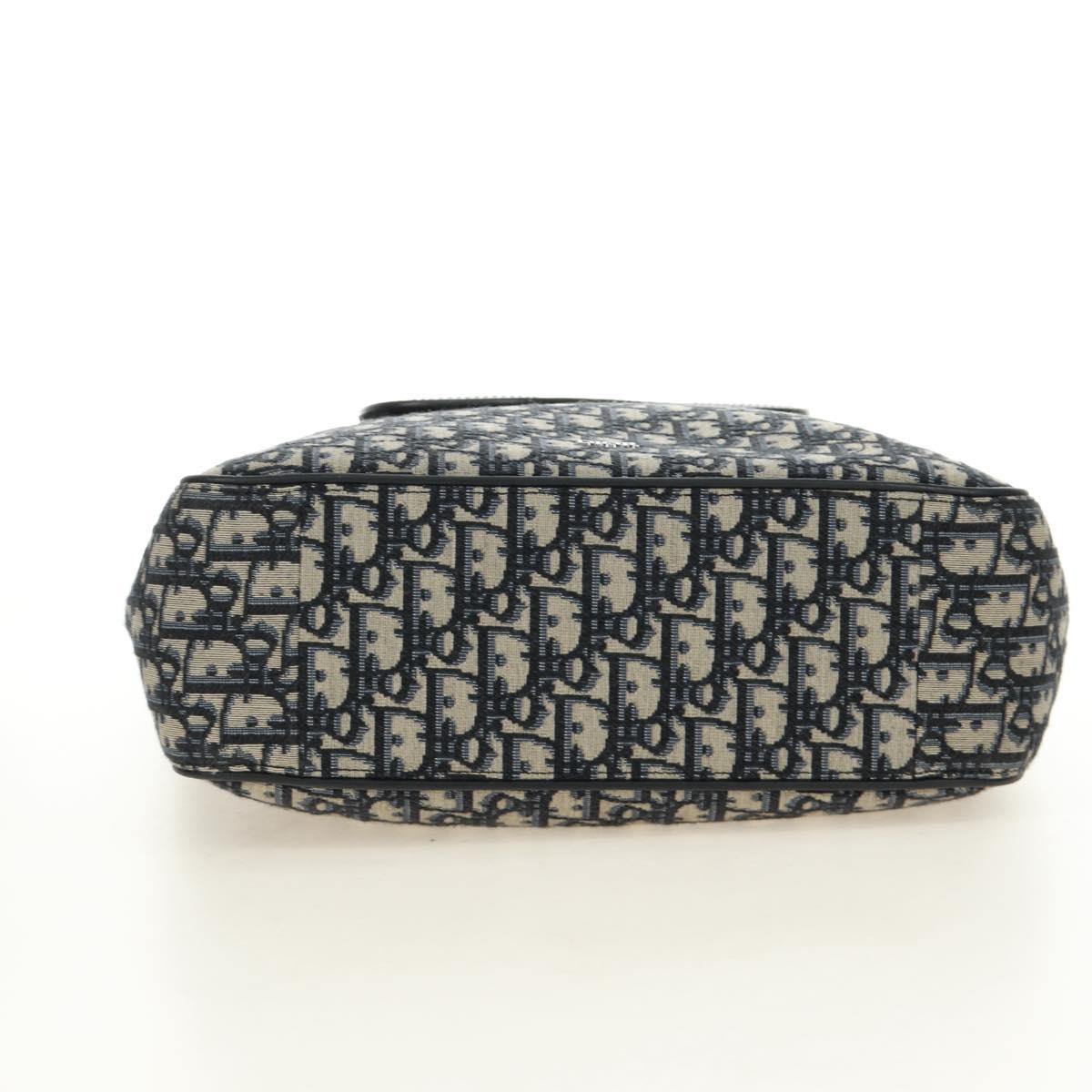Christian Dior Trotter Canvas Hand Bag 2way Navy Silver Auth ki6683SAM
