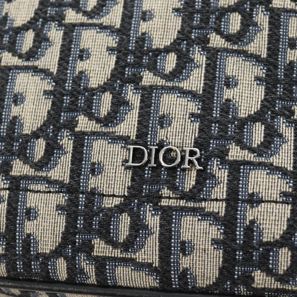 Christian Dior Trotter Canvas Hand Bag 2way Navy Silver Auth ki6683SAM