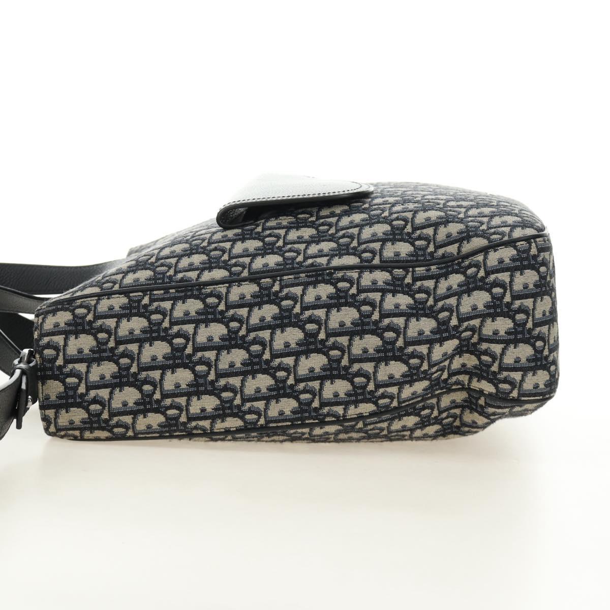 Christian Dior Trotter Canvas Hand Bag 2way Navy Silver Auth ki6683SAM