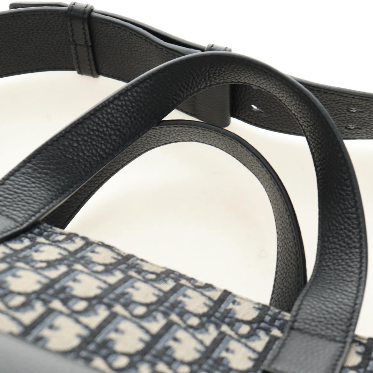 Christian Dior Trotter Canvas Hand Bag 2way Navy Silver Auth ki6683SAM