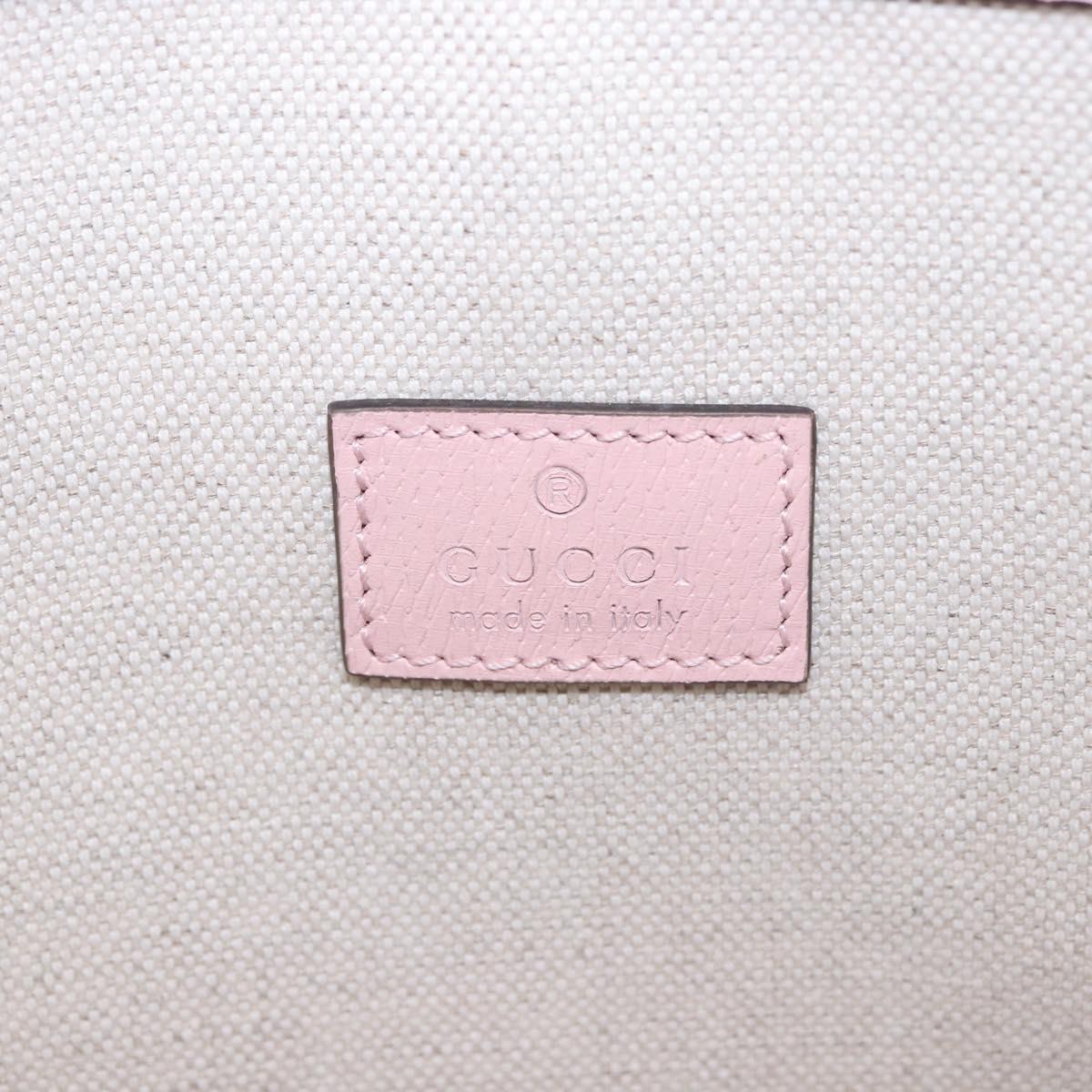 GUCCI Pikarar KAWAII GG Animal Tote Bag Leather Pink 726762 Auth ki6684M