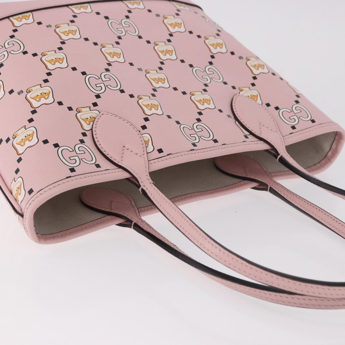 GUCCI Pikarar KAWAII GG Animal Tote Bag Leather Pink 726762 Auth ki6684M