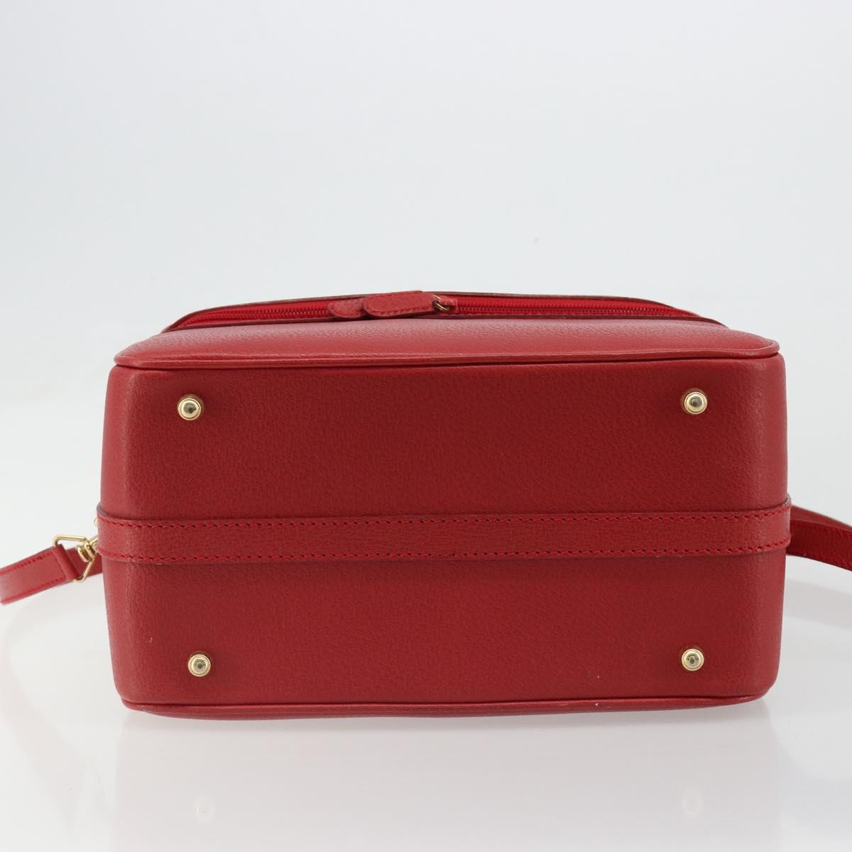 Miu Miu Matelasse Vanity Shoulder Bag Leather 2way Red Gold Auth ki6687A