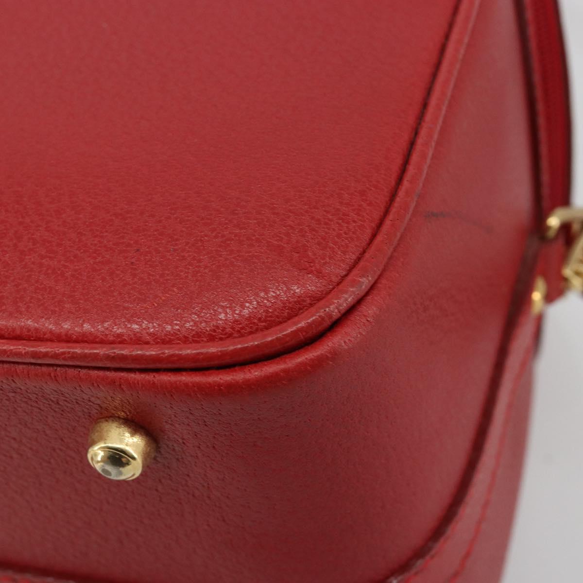 Miu Miu Matelasse Vanity Shoulder Bag Leather 2way Red Gold Auth ki6687A
