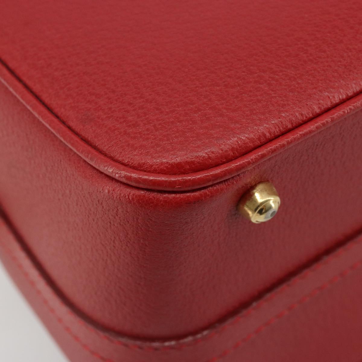 Miu Miu Matelasse Vanity Shoulder Bag Leather 2way Red Gold Auth ki6687A