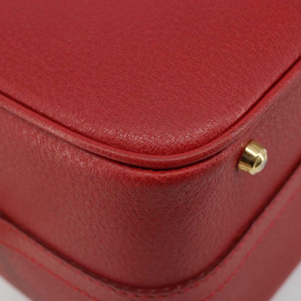 Miu Miu Matelasse Vanity Shoulder Bag Leather 2way Red Gold Auth ki6687A