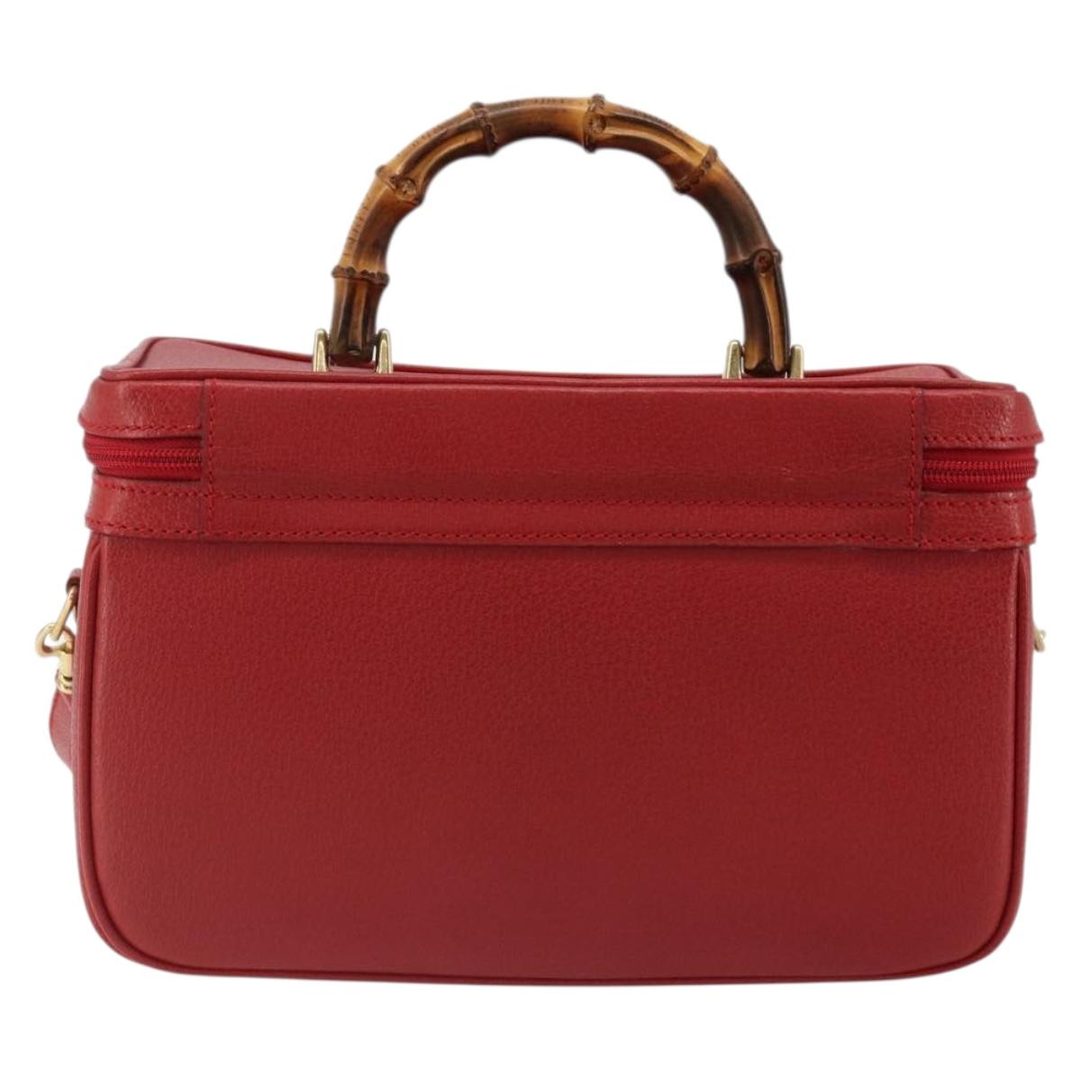 Miu Miu Matelasse Vanity Shoulder Bag Leather 2way Red Gold Auth ki6687A