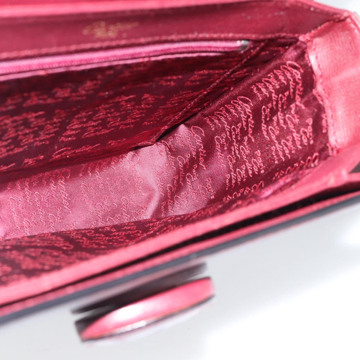CARTIER Must Line Shoulder Bag Leather Bordeaux Gold Auth ki6688A