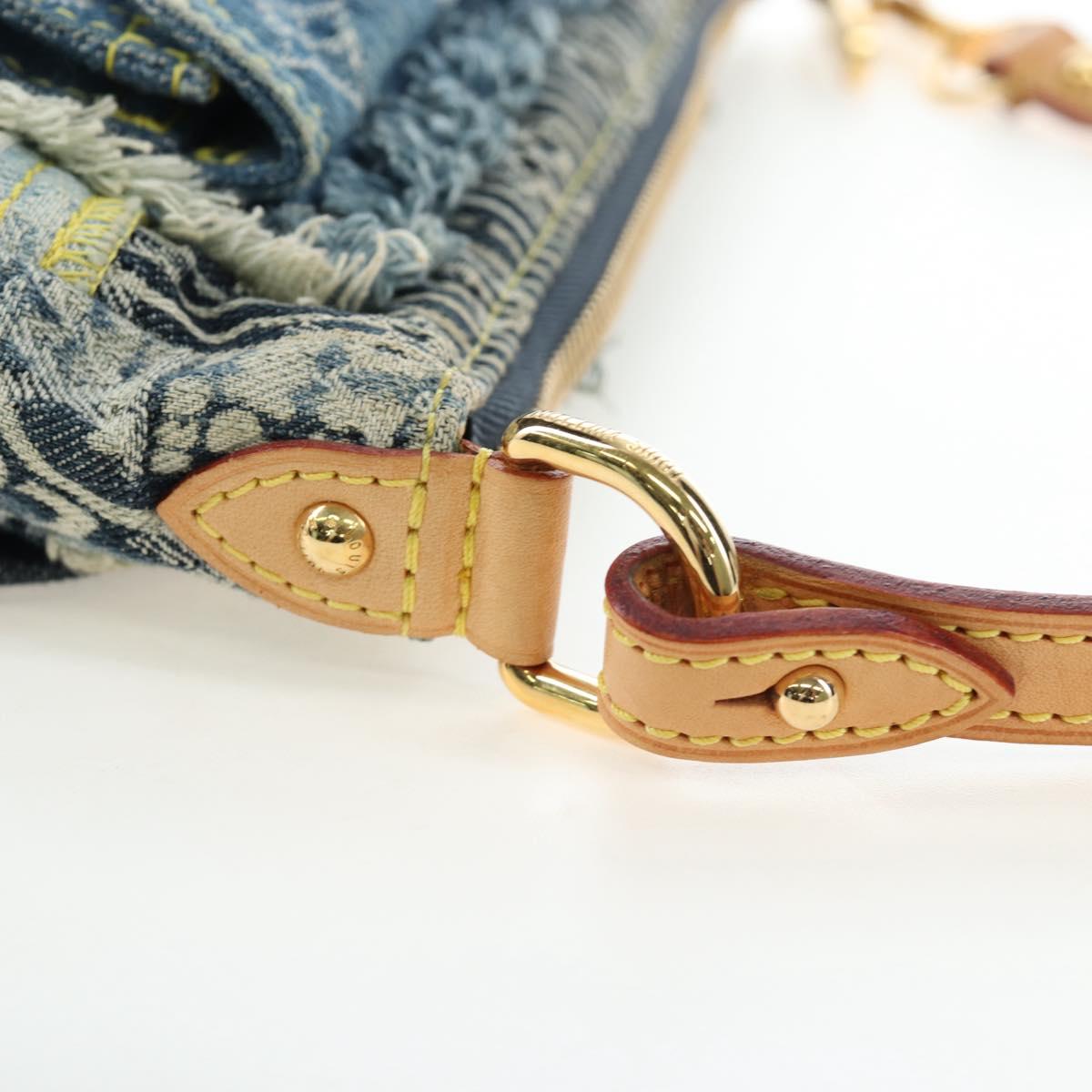 LOUIS VUITTON Monogram Denim Patchwork Pouchy Bag Blue M92382 LV Auth ki6696M