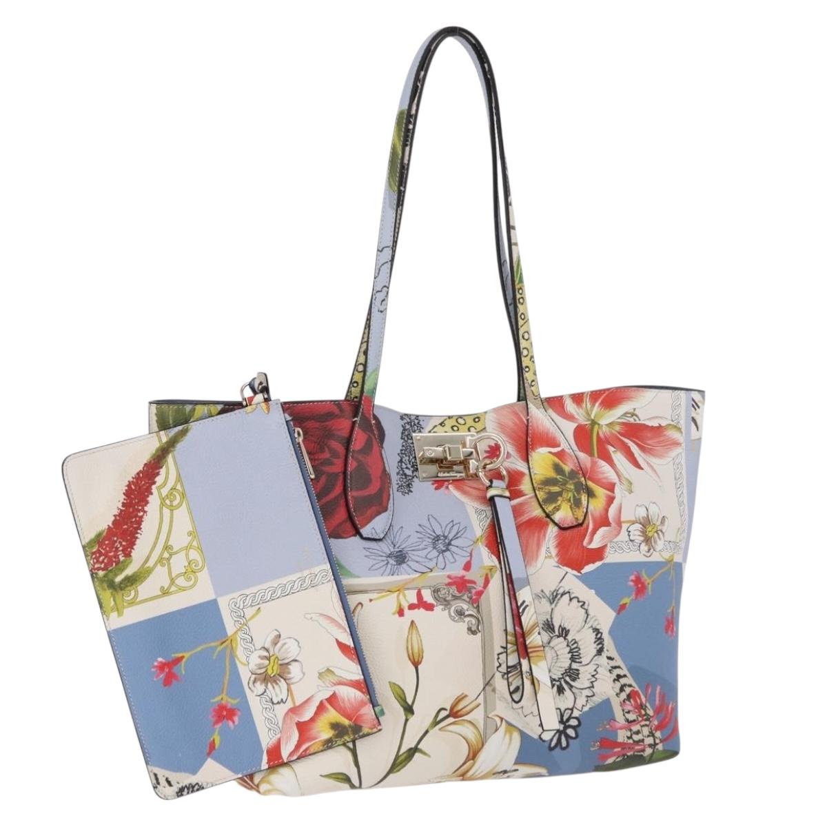 Salvatore Ferragamo Tote Bag Leather Light Blue Multicolor Auth ki6697A