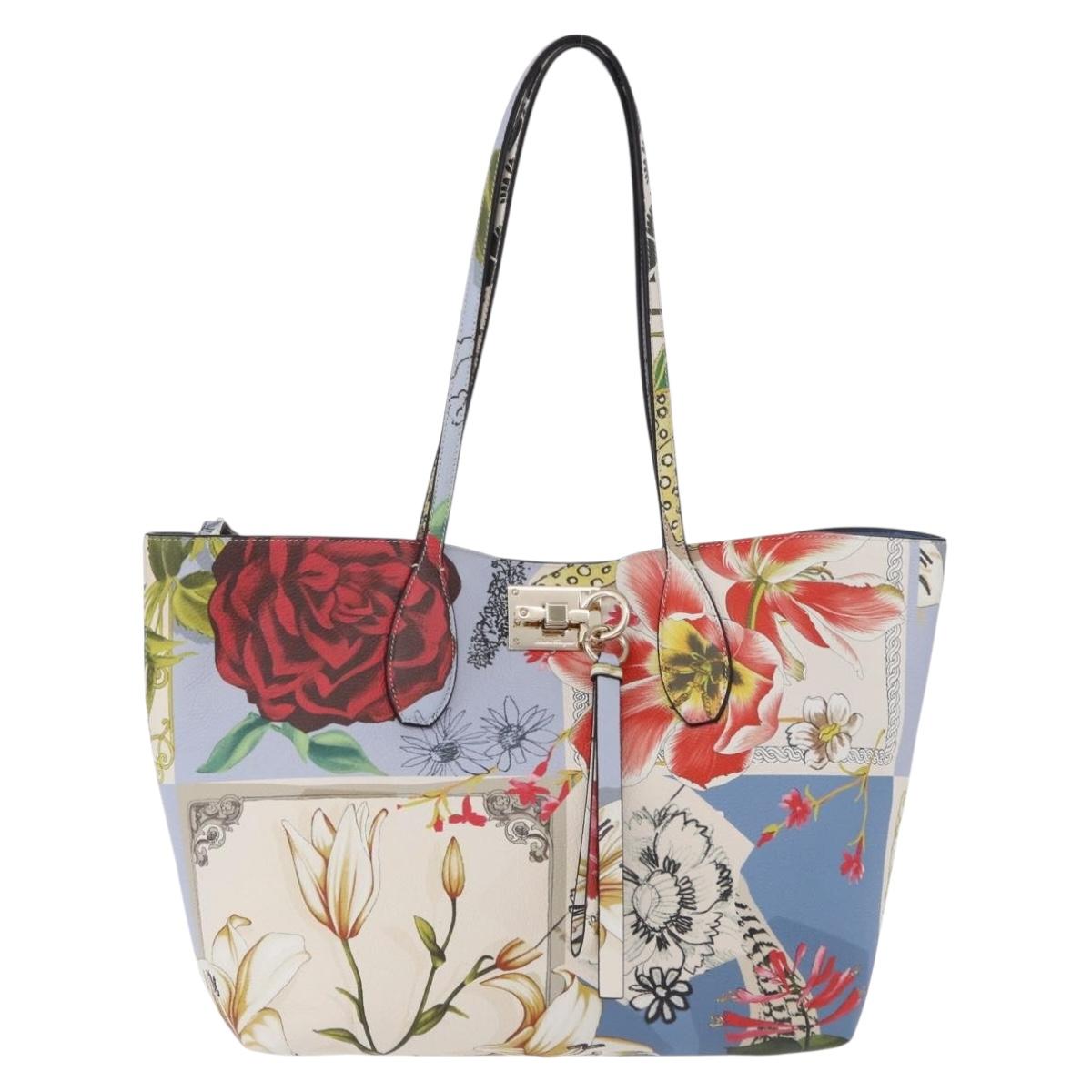 Salvatore Ferragamo Tote Bag Leather Light Blue Multicolor Auth ki6697A