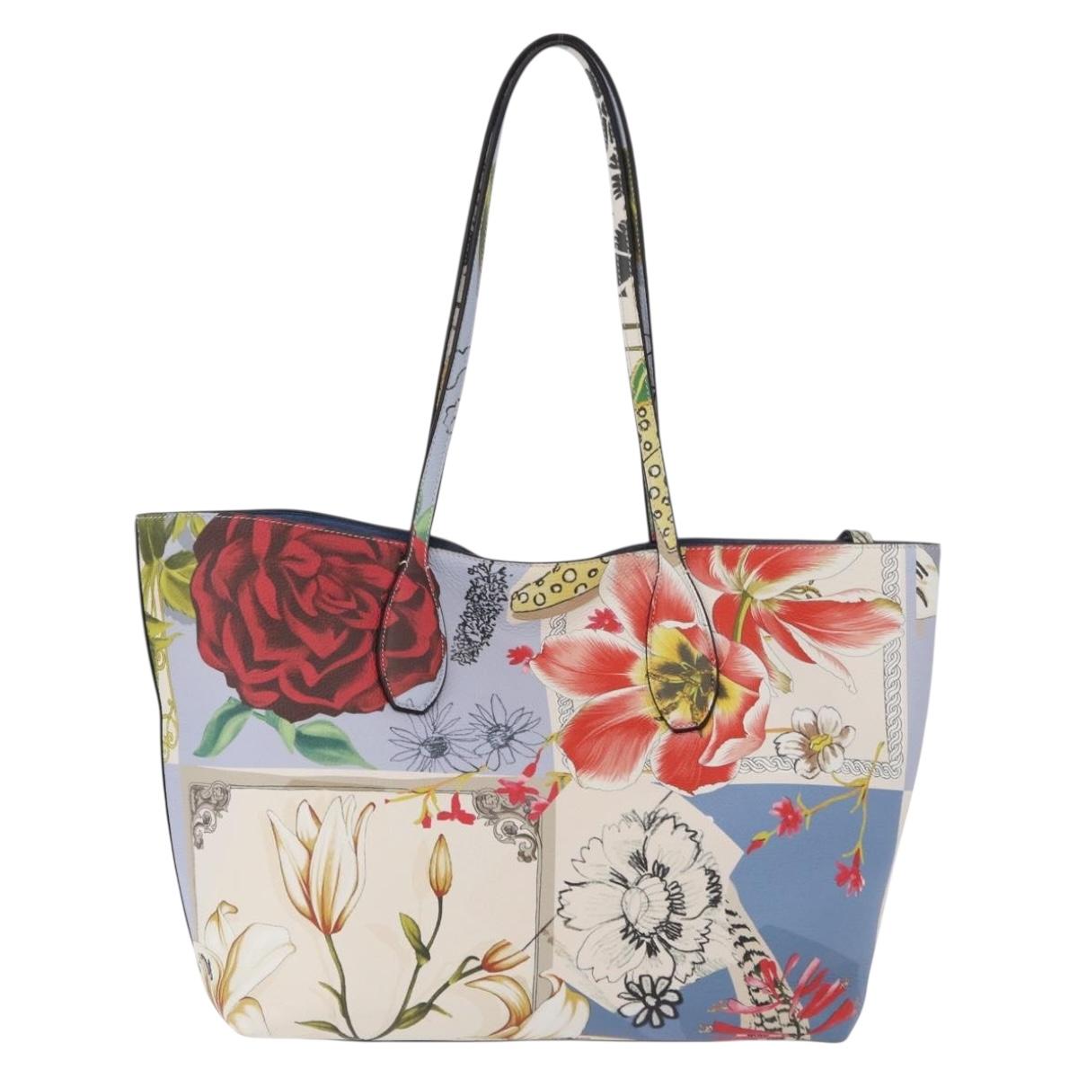 Salvatore Ferragamo Tote Bag Leather Light Blue Multicolor Auth ki6697A