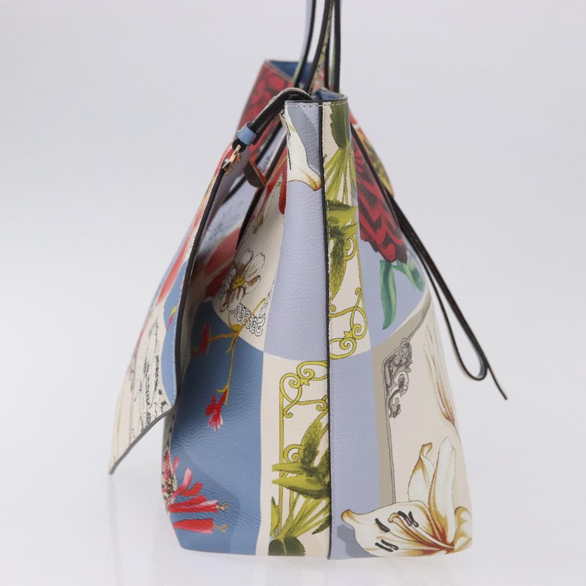 Salvatore Ferragamo Tote Bag Leather Light Blue Multicolor Auth ki6697A