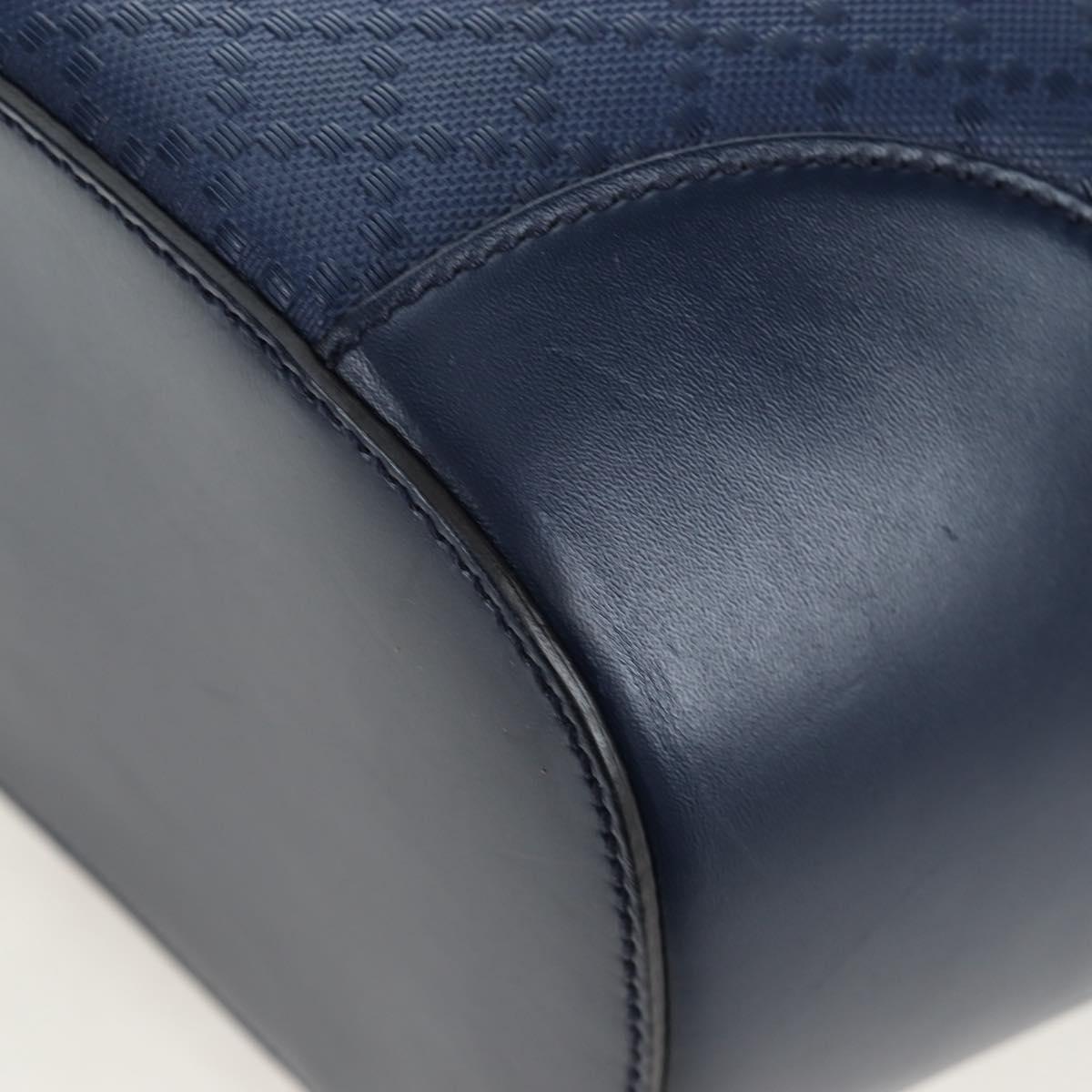 GUCCI Diamante Shoulder Bag Leather 2way Blue Silver 354228 Auth ki6701V