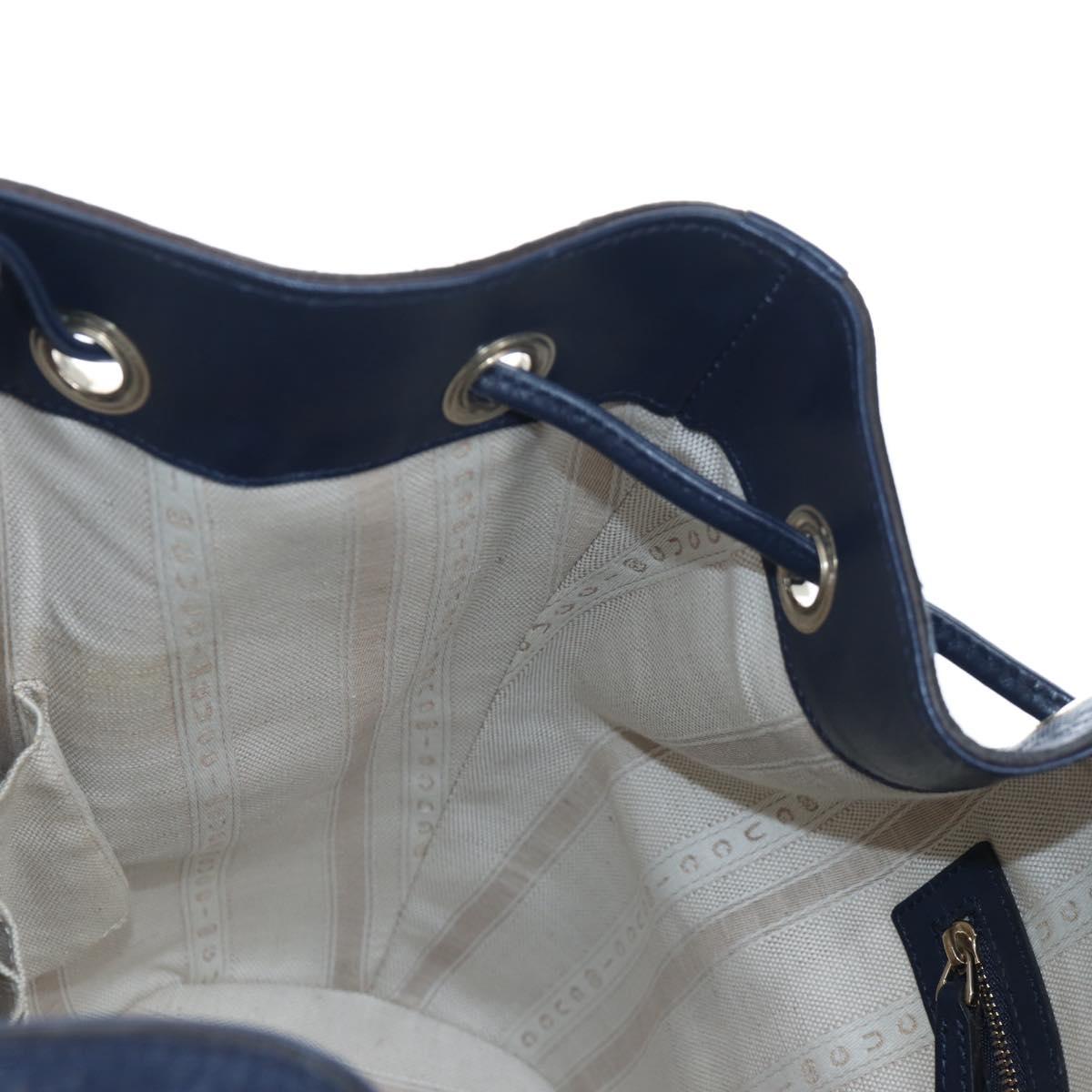 GUCCI Diamante Shoulder Bag Leather 2way Blue Silver 354228 Auth ki6701V