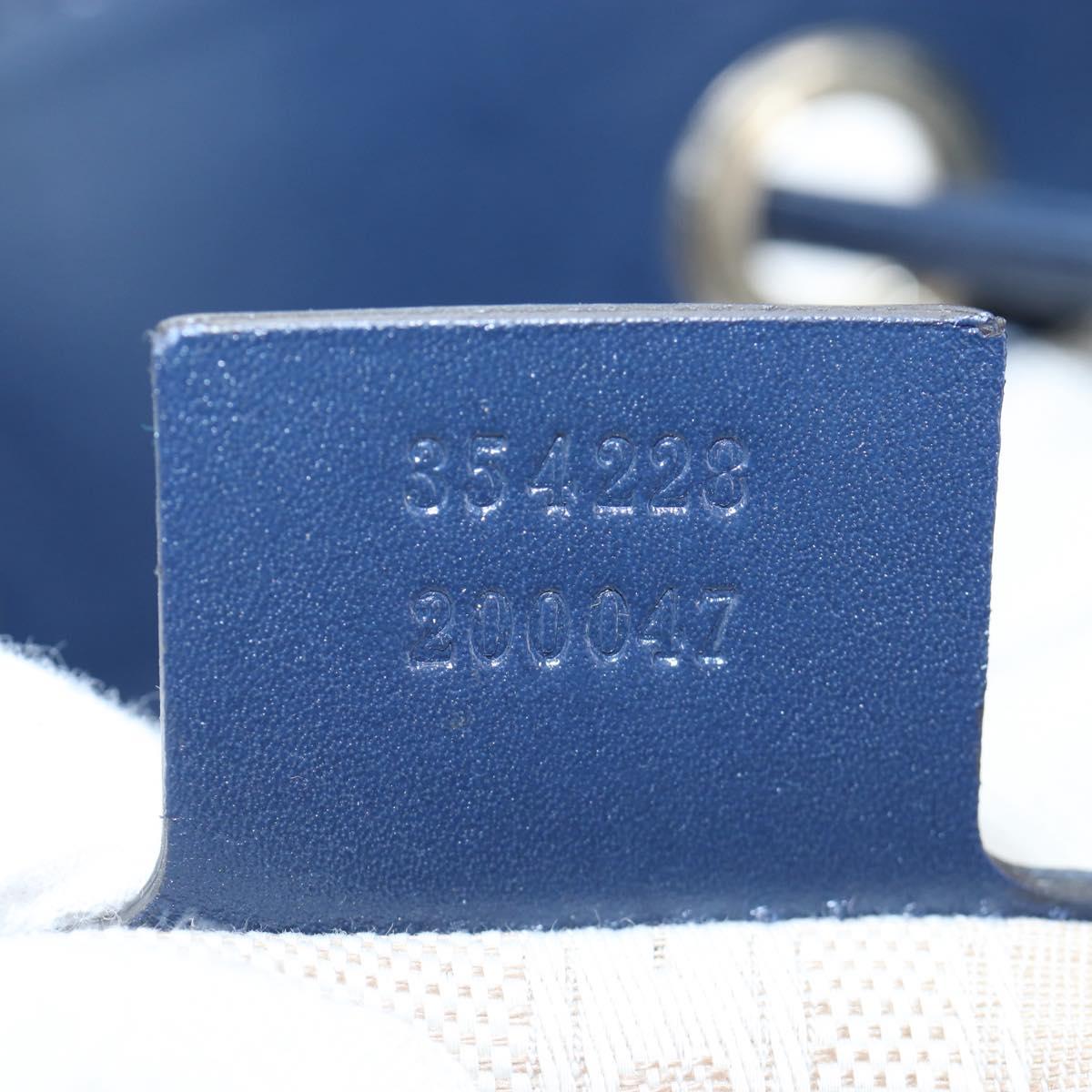 GUCCI Diamante Shoulder Bag Leather 2way Blue Silver 354228 Auth ki6701V