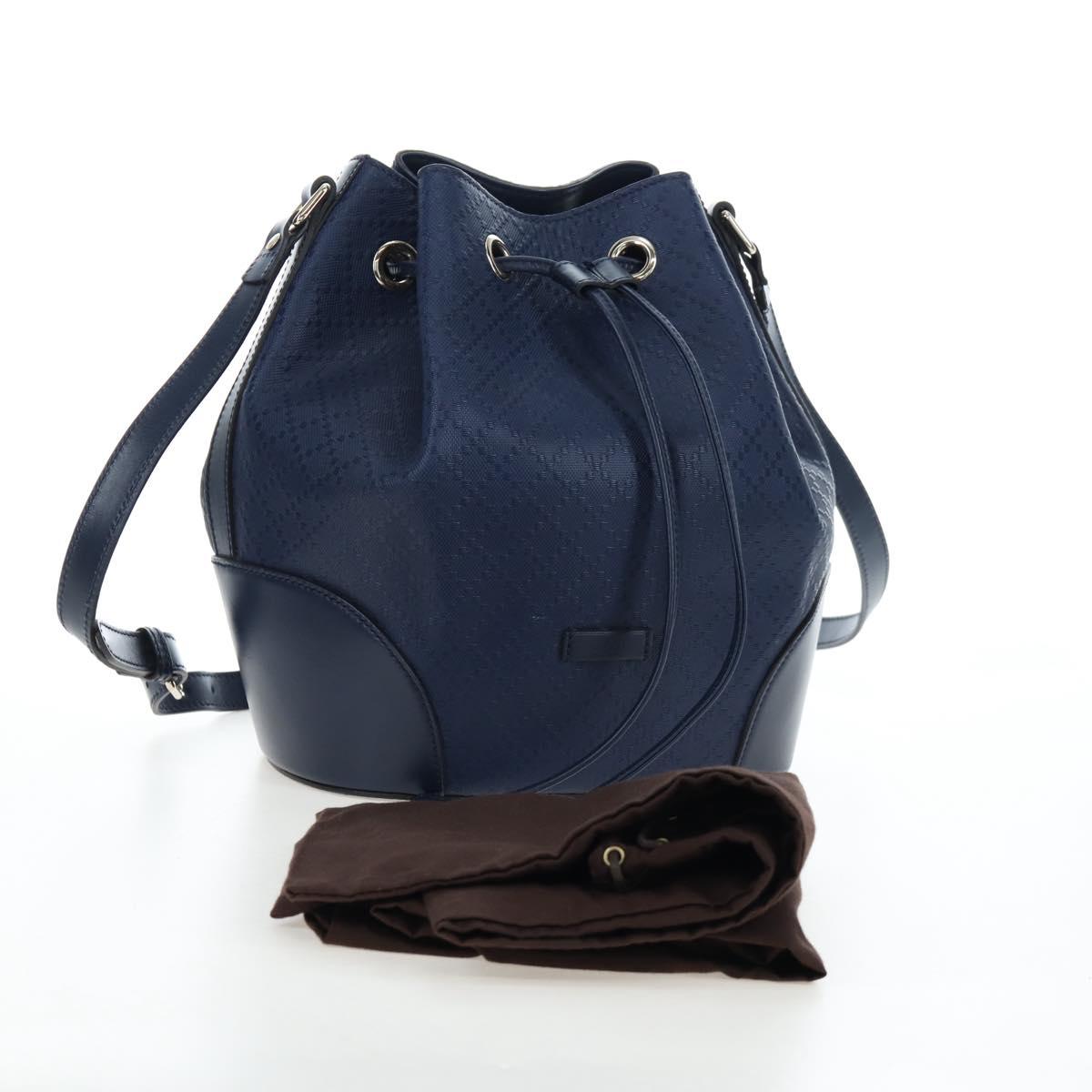 GUCCI Diamante Shoulder Bag Leather 2way Blue Silver 354228 Auth ki6701V