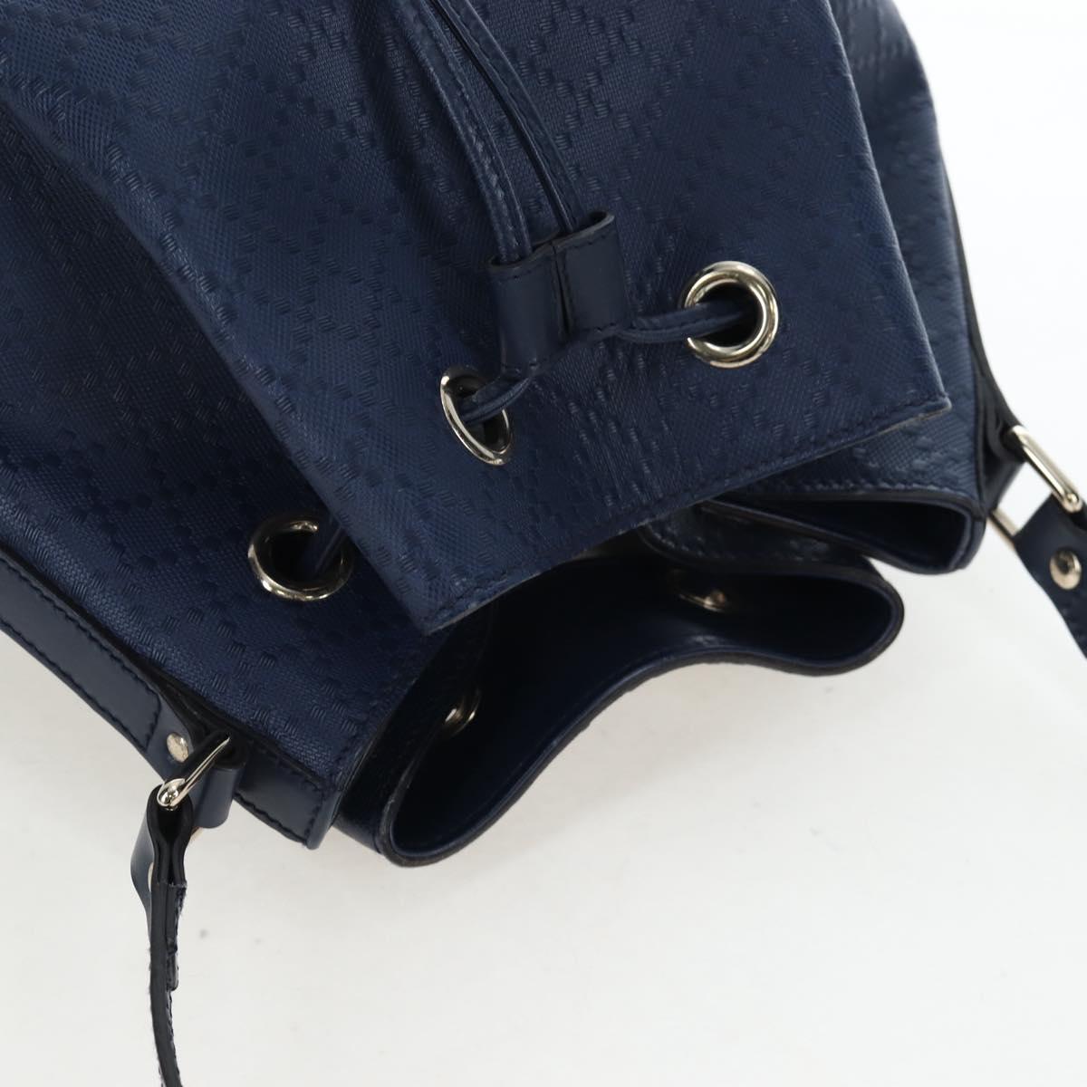 GUCCI Diamante Shoulder Bag Leather 2way Blue Silver 354228 Auth ki6701V