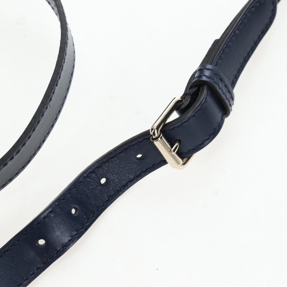 GUCCI Diamante Shoulder Bag Leather 2way Blue Silver 354228 Auth ki6701V