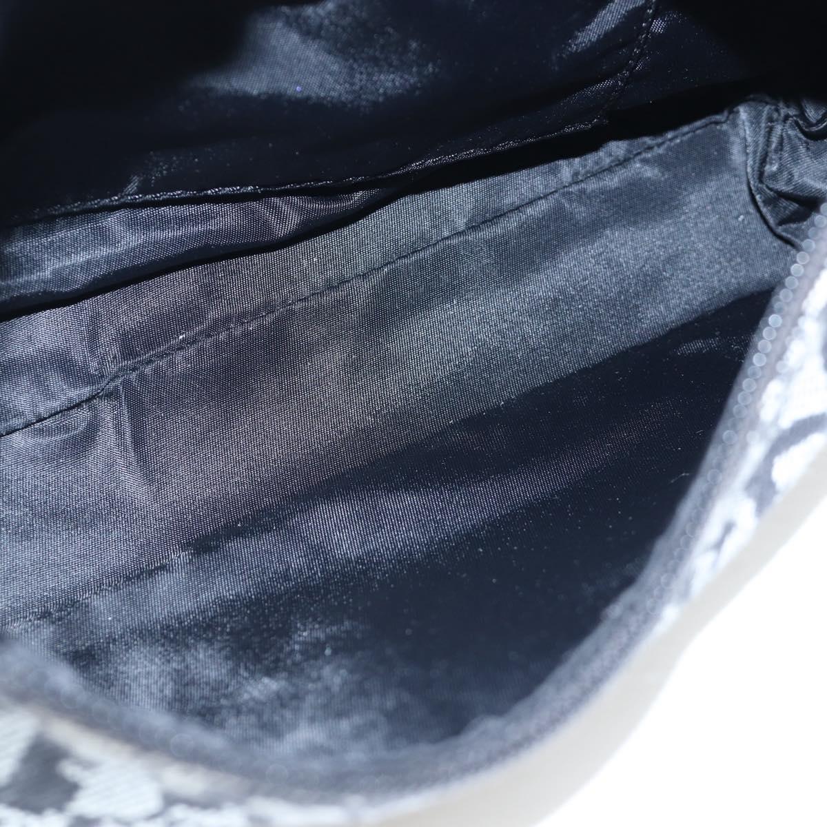 Christian Dior Trotter Canvas Accessory Pouch Black Silver Auth ki6702V